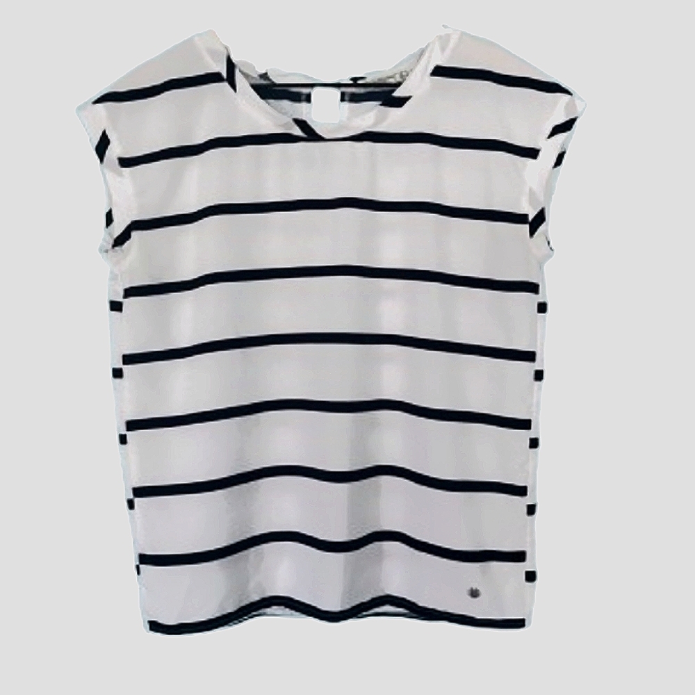 Abercrombie & Fitch sleeveless black and white striped blouse  Size XS Preppy
